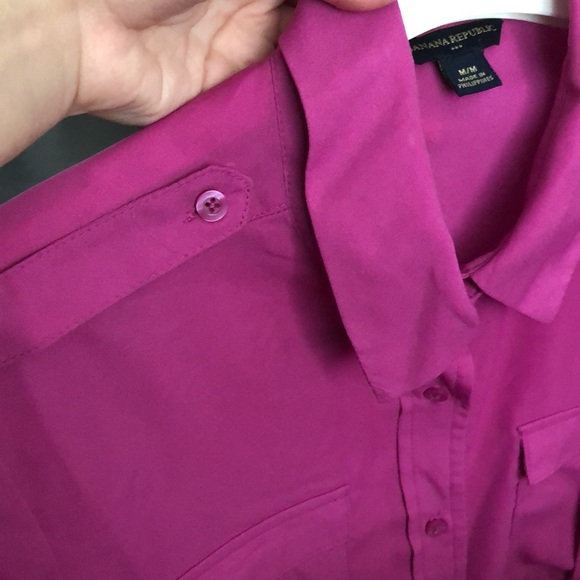 BR Purple Button Up Blouse - Picture 7 of 9